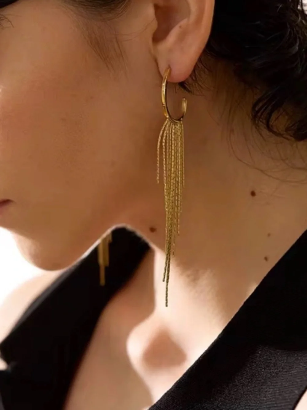 Long Tassel Drop Dangle Waterproof Tarnish Free Earrings